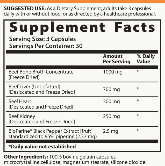 ORGAN THERAPY - Grass Fed Beef Organ Complex